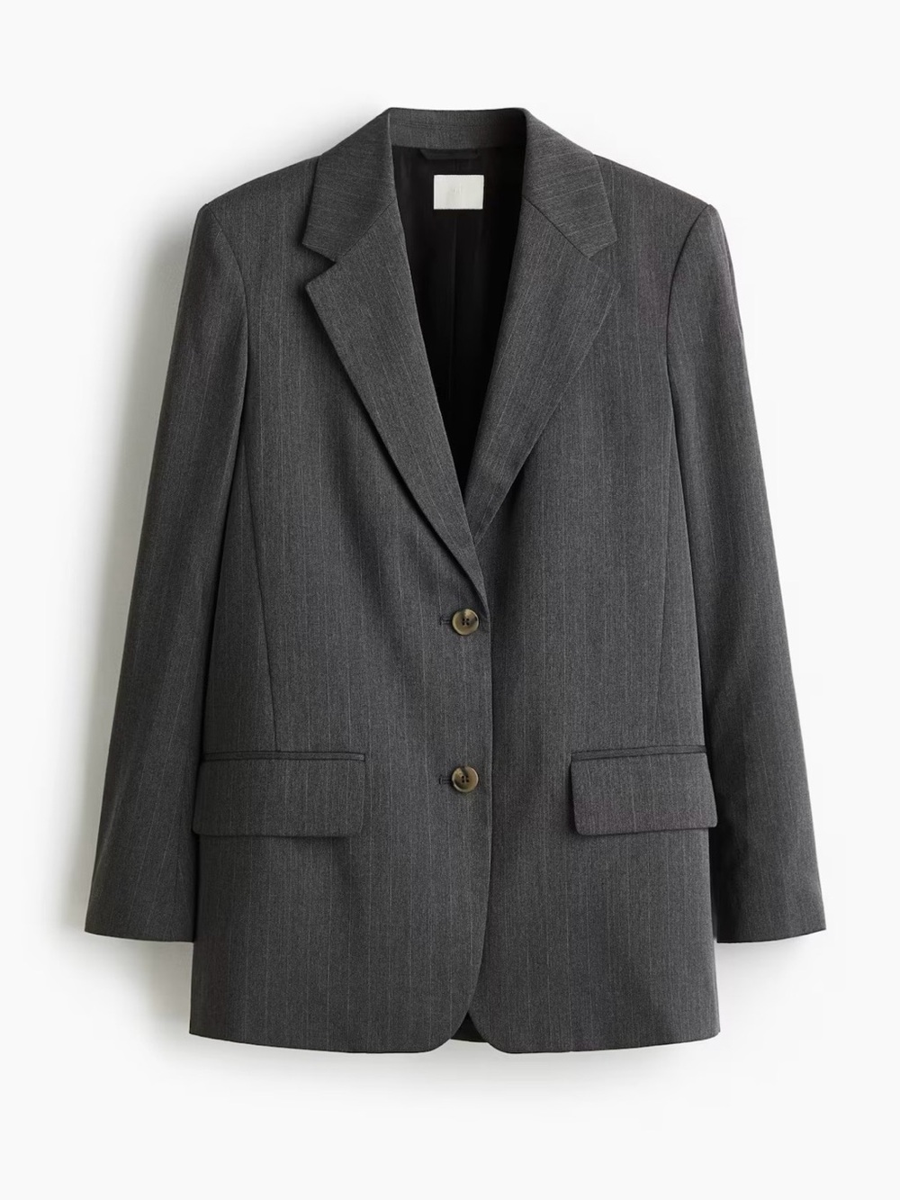 H&M Women's Charcoal Gray Pinstripe Blazer